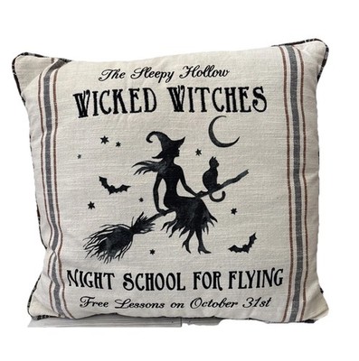 Wicked Witches Night School For Flying Pillow 18 x 18  Halloween