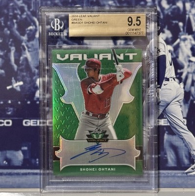 2018 Leaf Valiant Shohei Ohtani Autograph Card RC Green Auto 10 BGS 9.5  /99