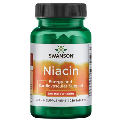 Niacin (Vitamin B3) 100 mg 250 Tabletten Swanson Health Products