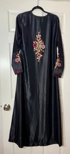 Black Embroidered Long Sleeve Women's Kurta Kurti Traditional Ethnic Style
