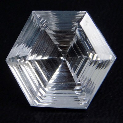 Zertifiziert 30.50 CT Natürlich Weißer Saphir Hexagon Konkav Schliff Lose