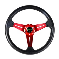 Universal Racing Steering Wheel 13.8 6 Bolts Vinyl Leather With Horn Button Universal Racing Steering Wheel 13.8 6 Bolts Vinyl Leather With Horn Button