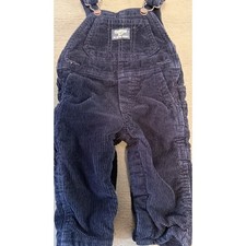OshKosh Bgosh Baby Navy Blue Corduroy Bib Overalls Snaps Easy Change