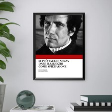 Lucio Battisti - Quadro Stampa Poster  Musica vintage - CORNICE INCLUSA 40x30