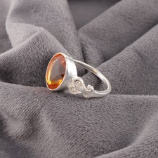 Citrine Gemstone 925 Sterling Silver Ring Handmade Jewelry Ring Gift For Wife