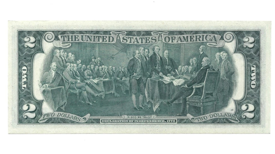 1976 $2 Federal Reserve Note St. Louis (H) - Bicentennial Design - Sharp Corners - Image 2 of 4