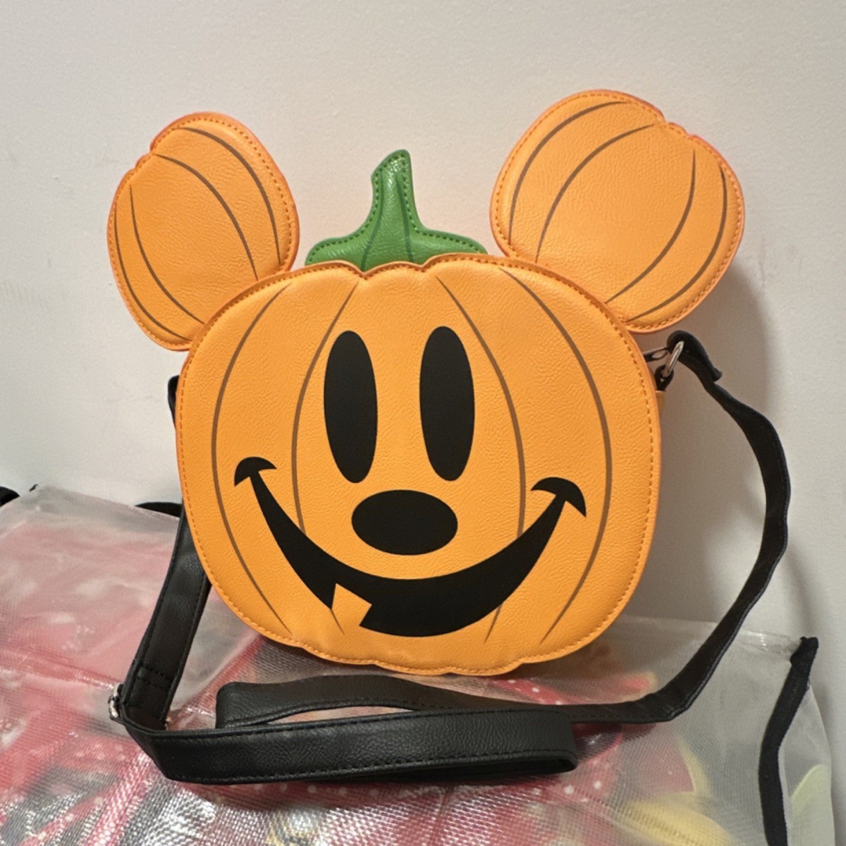 NEW Loungefly Disney Mickey Mouse Floral Pumpkin Crossbody Bag Loungefly Mickey Mouse Glow-In-The-Dark Pumpkin Crossbody  main image 2