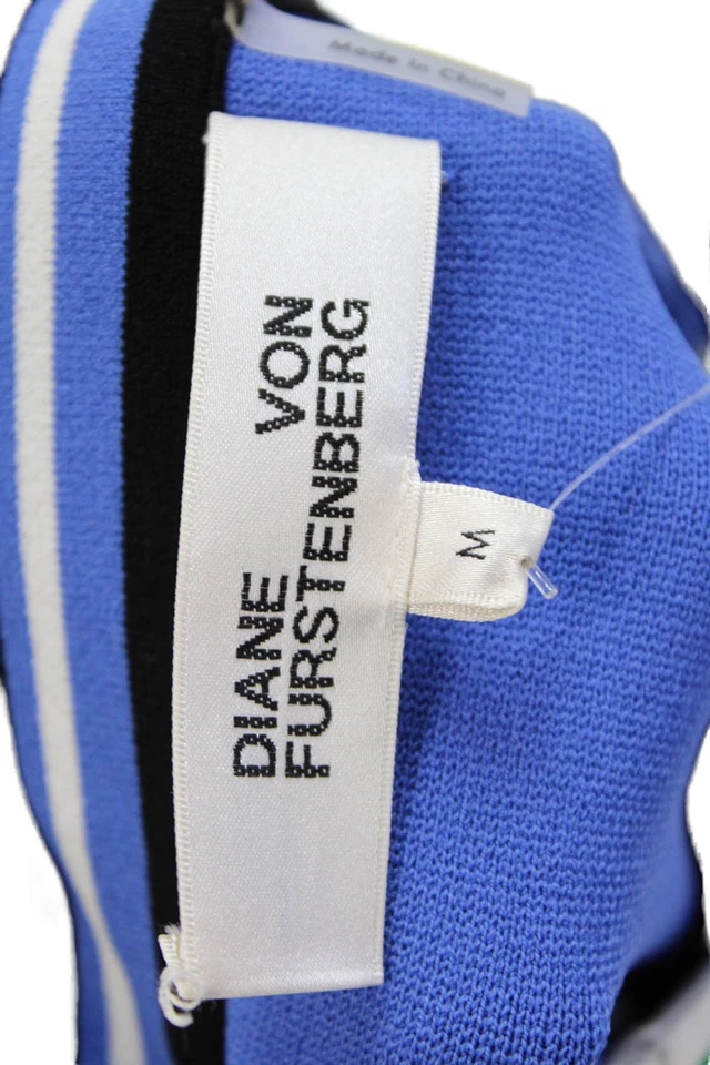 Falda Diane Von Furstenberg para mujer a rayas elástica línea A azul talla M Foto 4 de 4