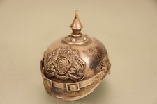 Antike Miniatur Pickelhaube Bayern Offizier Beweglicher Kinnriemen Metall vers.