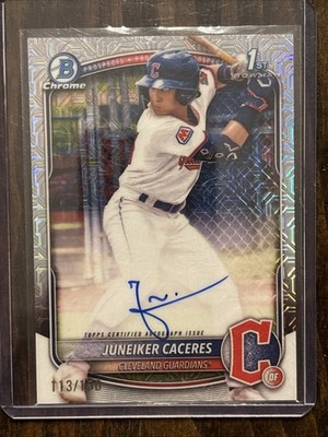 2025 Bowman Chrome Guardians Juneiker Caceres 1st Bowman Autograph HTA /150 📈