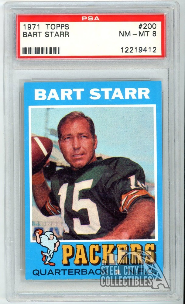 Bart Starr 1971 Topps Card #200 PSA 8 NM-MT
