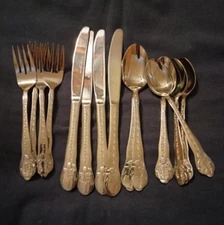 15 pieces stainless flatware SNOWMAN Sakura/Mumm glossy silver-tone partial set