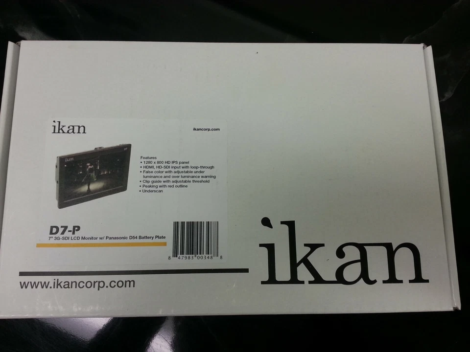 ikan D7 7" 3G-SDI/HDMI LCD Field Monitor and Panasonic D54 Battery Plate - Image 2 of 4