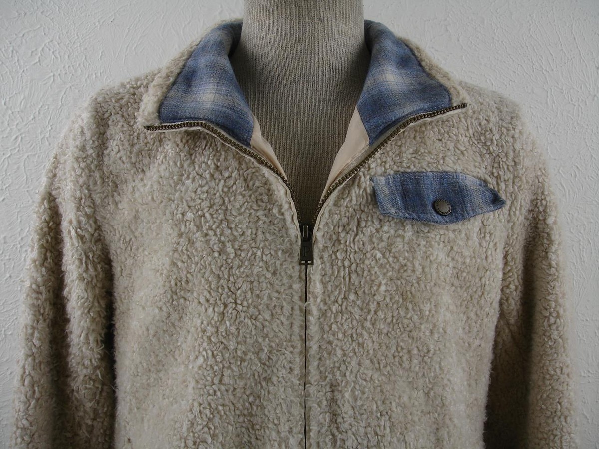 Women's M Pendleton P1558 Beige Sherpa Fuzzy Faux Sheepskin Women's M Pendleton P1558 Beige Sherpa Fuzzy Faux Sheepskin