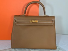 Hermès Kelly 35 Retourne Veau Togo Gold Color Leather Bag Authentic & Brand New