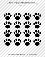 Paw Print Vinyl Decals Window Tablet Dog Cat Pet Rescue Paw Print 1 inch (16)