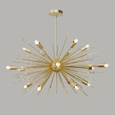 Mid Century Sputnik Kronleuchter SPURCHIN Handmade Statement Urchin Chandelier
