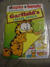 Duplo/Hanuta Werbe Display mit allen  Sammelbildern"Garfields freche Regeln"1992