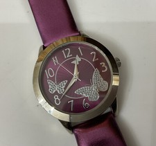 Ladies AVON SS Watch Butterfly Diamante Model SR626SW Pink Face strap - M7
