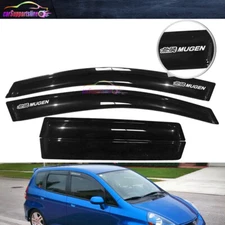 For 07-08 Honda Fit 4Dr Hatchback Window Visor Guard Deflector w/ Silver Mugen