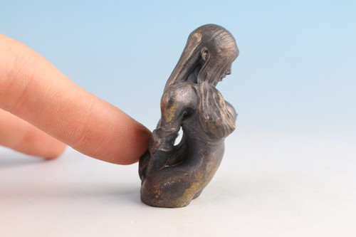 Chinesische Bronze Mädchen Sammlung Figur Statue Handstück Sammlerstück - Bild 4 von 11