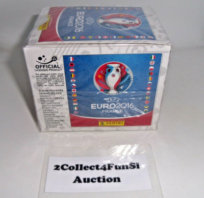 PANINI UEFA Euro 2016 France Football DISPLAY - 50 Sealed Packs - 250 Stickers