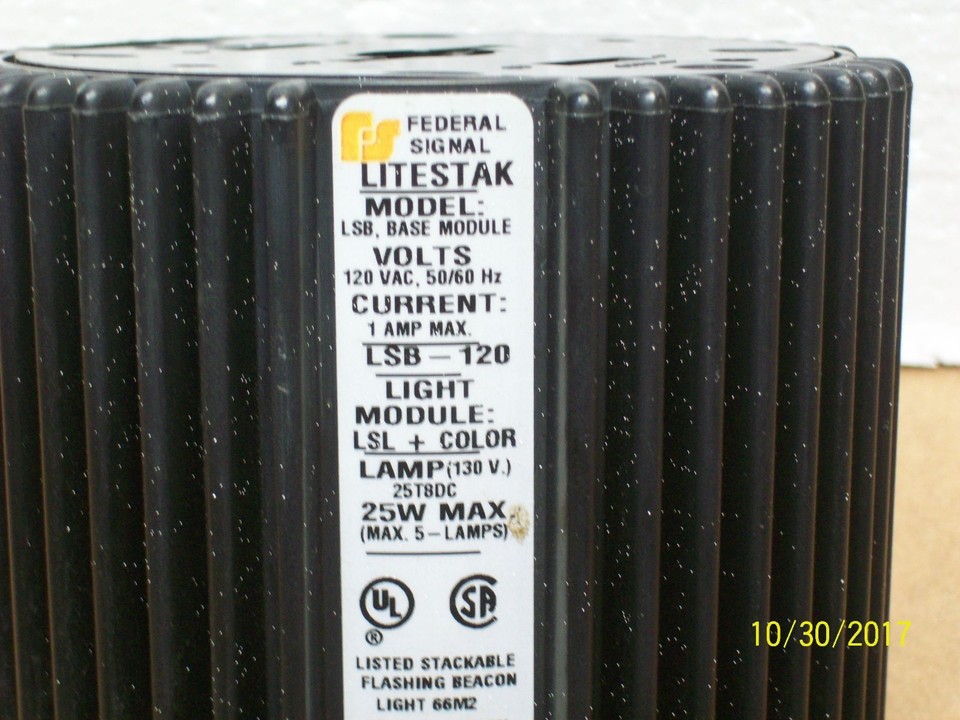 FEDERAL SIGNAL LITESTAK LSB BASE MODULE 120V 1 AMP - FREE SHIPPING | eBay