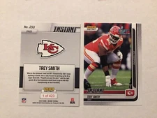 TREY SMITH #253 Chiefs 1 of 423 made 2022 Panini Instant AFC Champions SB 57