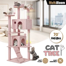 70" Cat Tree Cat Tower Large Kitten Playing Condo House Multi-Level Tipping Rope