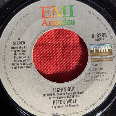 PETER WOLF: lights out / poor girl's heart EMI AMERICA 7'' Single 45 RPM