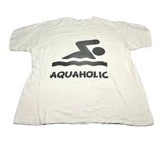 Port And Company Mens Beige Aquaholic Graphics T Shirt Size XL Cotton