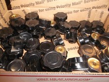 Round Knurled Heavy Knob Black w/ Metal Pointer Brass Insert w/Screw LOT OF 55