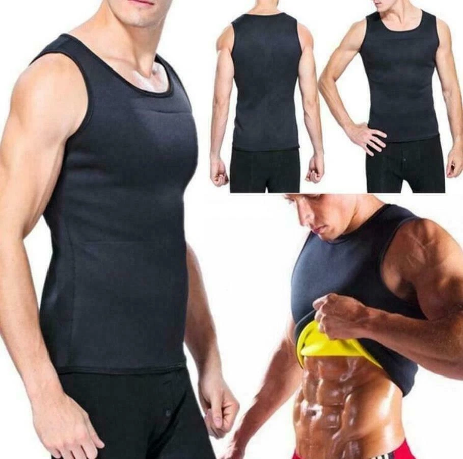 Men Sauna Suit Sweat Vest Neoprene Body Shaper Shirt Thermo Slimming Weight  Loss