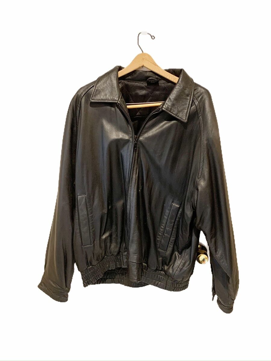 Cambridge Classics Leather Bomber Jacket. Size XL, black Cambridge Classics Leather Bomber Jacket. Size XL, black