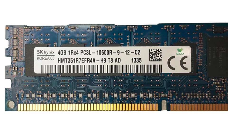 SKHynix HMT351R7EFR4A-H9 4GB DDR3 PC3L-10600R ECC Registered RAM SNPMFTJTC - Image 2 of 4