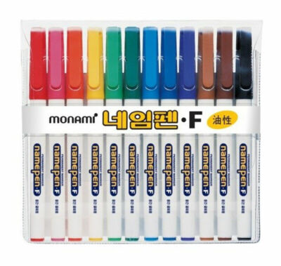 Monami Oil-based Sharpie 12 Colors in 1 Pack / namepen