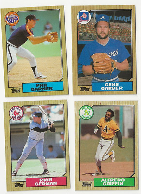 Vintage 80er Baseball Karten Set. 4x 1987-88 Topps Karten Lot