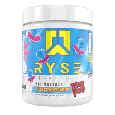 RYSE Supplements Element Series, Pre Workout Powder, Ring Pop Blue Raspberry