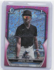 2023 Bowman Chrome #BCP-184 Janero Miller 1st Fuchsia Shimmer #/199