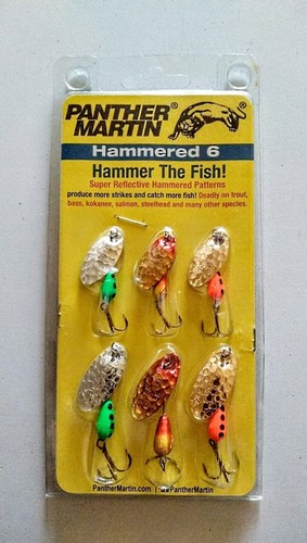 6 Lures Panther Martin Spinners Fishing Lot Hammered Trout Crappie Bass Muskie
