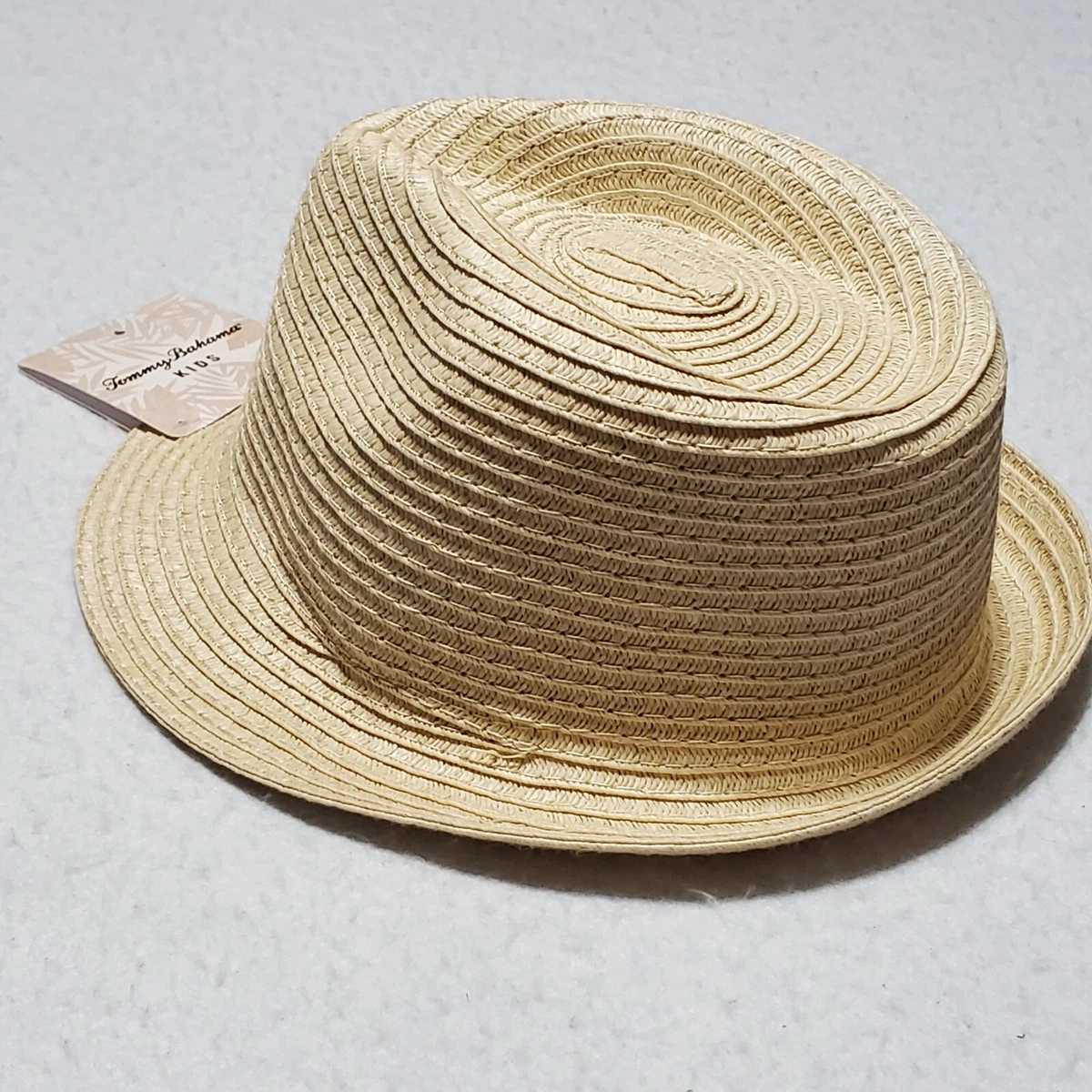 Tommy Bahama KIDS Fedora Hat Beige Neutral Straw Summer Cap NWT