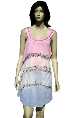 Plus Size Umbrella Sundress Beachwear Sizes 2X 3X Pink Multi