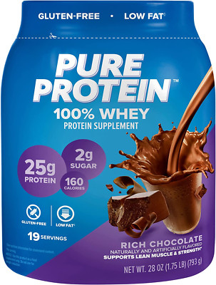 Protein Powder 100% Whey Rich Chocolate 25 G Protein 1.75 Lb Top Quality and NEW