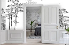 3D Gray Forest Wallpaper Wall Mural Removable Self-adhesive Sticker569