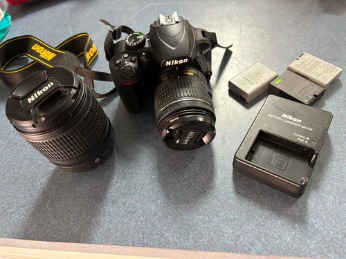 Nikon D3400 24mp DSLR + 18-105mm ED VR and 18-55mm Zoom Lenses, 3 Batteries
