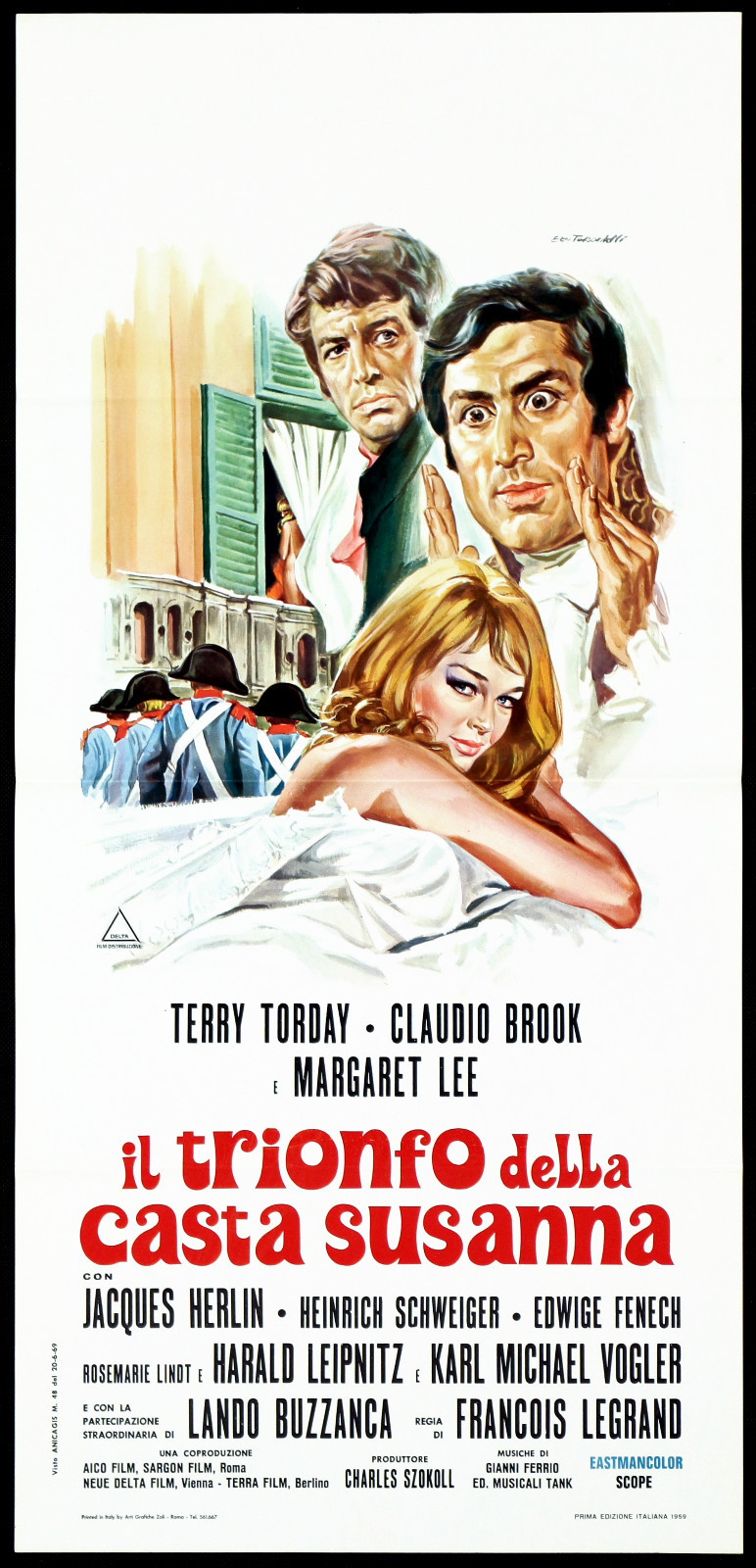 Locandina originale film Il trionfo della casta Susanna (1° tipo) (1969) - Regia di Franz Antel