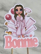 P Louise inspired skin care cake topper, add name and custom girl