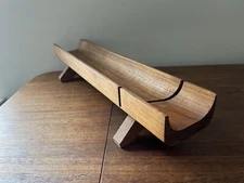 Vintage Kalmar Teak Wood Bread Slicer Server Thailand MCM Mid Century Mod Gift