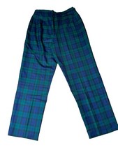 Vintage Pendleton Sz 14 Tartan Wool Plaid Navy Blue/Green Winter Pants USA