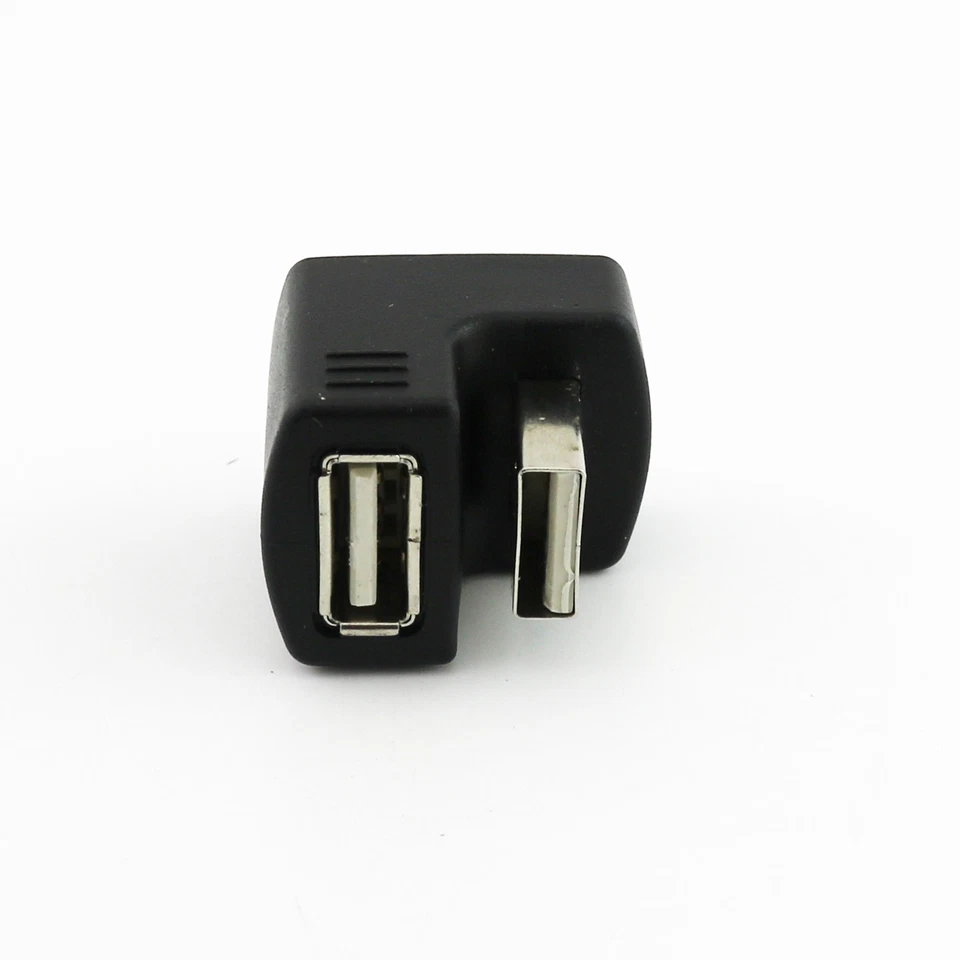 1pc USB 2.0 Type A Male to USB A Female 180 Degree Angle Connector Adapter Black - Image 2 of 4